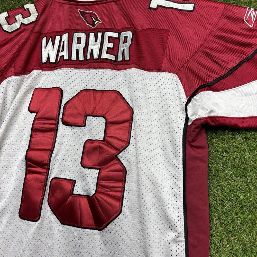 Kurt Warner Arizona Cardinals Reebok Jersey Mens 52 White and Red Stitched
